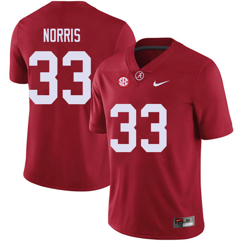 Alabama Crimson Tide Men's Kendall Norris #33 Red NCAA Nike Authentic Stitched 2018 College Football Jersey YX16Q65XC